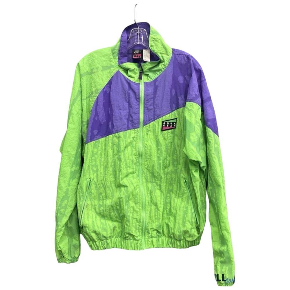 Vintage 90s Nike Aqua Gear Neon Windbreaker Jacket Size L